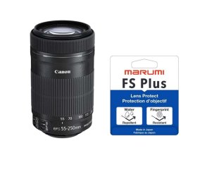 Canon EF-S 55-250mm f 4-5.6 IS STM +  Filtr 58 mm Marumi FS Plus ochronny