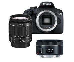 APARAT CANON EOS 2000D + 18-55 IS II + Canon 50mm STM