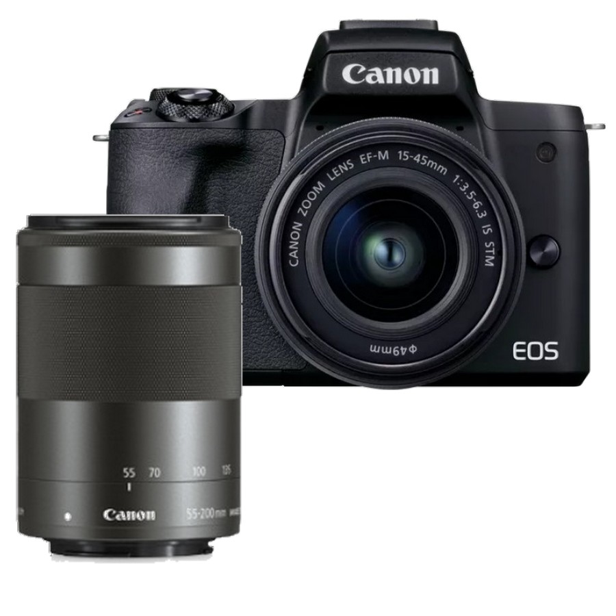 Canon EOS M50 Mark II + EF-M 15-45mm IS STM + EF-M 55-200mm IS STM 