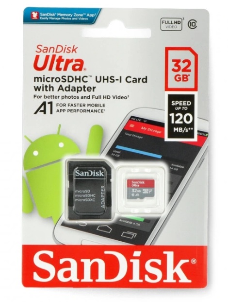 KARTA SanDisk 32GB microSDHC Ultra 120MB s A1 C10 UHS-I U1