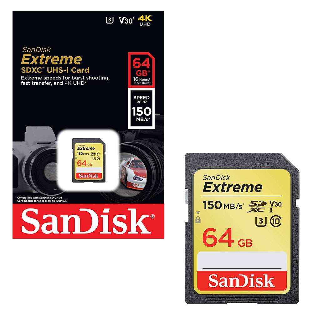 KARTA SANDISK EXTREME SDXC 64GB UHS-I 150 MB/S
