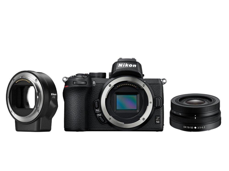 APARAT Nikon Z50 + FTZ adapter + Nikkor Z DX 16-50mm VR