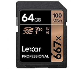 Lexar SDXC 64GB 100MBs Professional 667X R100 W60