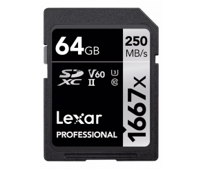 Lexar SDXC Professional 64GB 250MB s V60 1667x