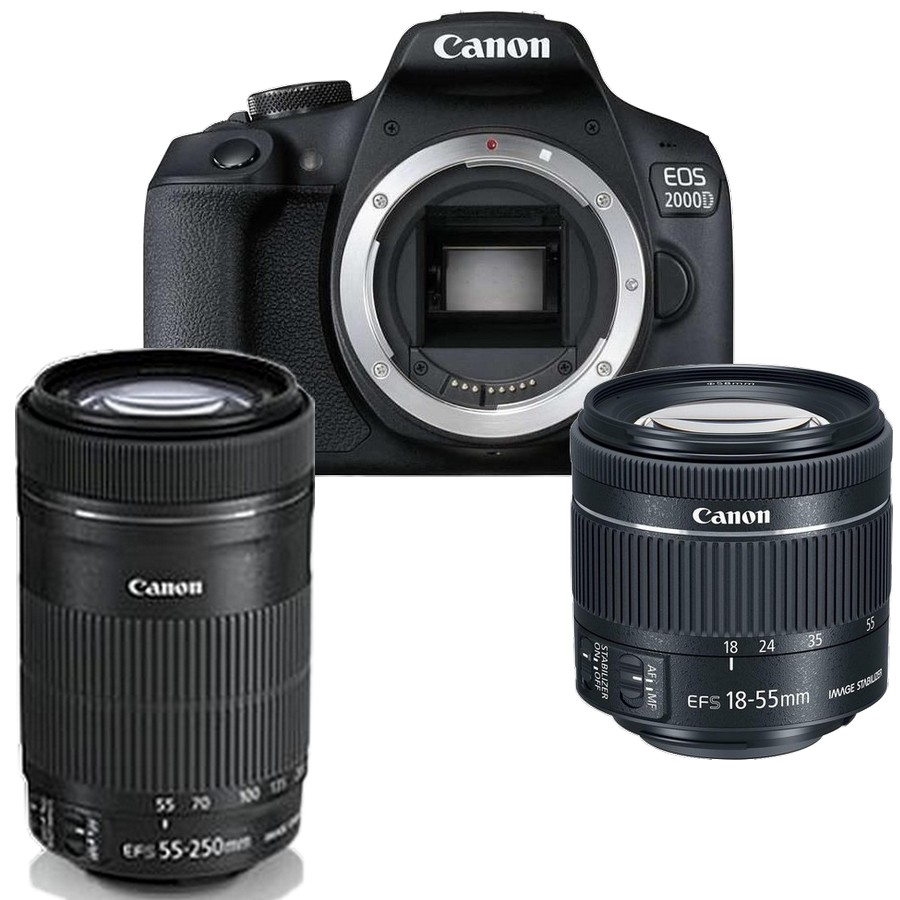 Zestaw Canon 2000D + 18-55 IS STM + 55-250 IS STM