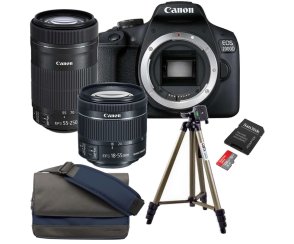  Zestaw Canon 2000D + 18-55 IS STM + 55-250 IS STM + SB100 NIEBIESKA + KARTA 128GB + TA30 ZŁOTY